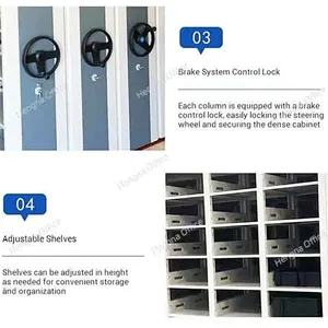 Heavy-Duty Mobile Compact Filing Cabinets With Adjustable Shelves & Secure Brake System for Offices, Warehouses & Archives thumbnail-3