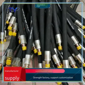 Cloth-reinforced Oil Pipe, Hydraulic Rubber Hose With Steel Wire Braiding, Steam Hose, High Temperature Resistant, for Mine Hydraulic Supports thumbnail-4