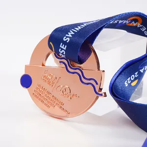 Personalized Wholesale Cheap Price Customized Blank Design Medal 3D Plant Gold Award Marathon Running Metal Sports Custom Medal thumbnail-1