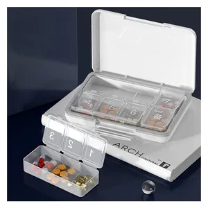 High Quality Portable 7-Day Weekly Pill Organizer 14 Compartments Plastic Pill Box Travel Friendly thumbnail-2