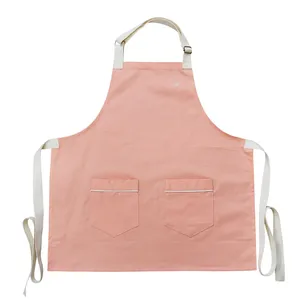 Kids Waterproof Apron Adjustable Neck Strap Double Pocket Children Cooking Painting Apron Custom Embroidery thumbnail-5