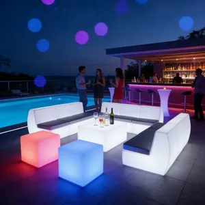 Wholesale Activity Rental Luminous Furniture Disco Party Luminous Table and Chair Outdoor Activity Bar Tablesand Chair thumbnail-1