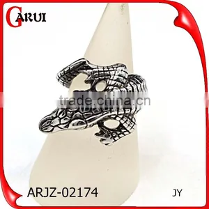Express Jewelry Punk Stainless Steel Jewelry Handmade Men's Silver Ring thumbnail-1