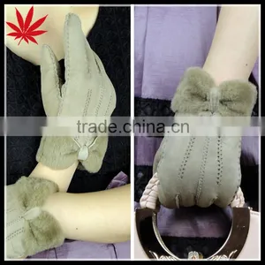 Lay Genuine Double Face Leather and Fur Gloves thumbnail-1
