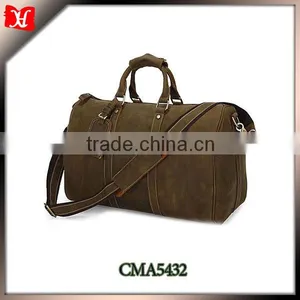 2014 Fashion Vintage Style Travel Shoulder Bag Genuine Leather Travel Bag Fit for 17'' Laptop thumbnail-1