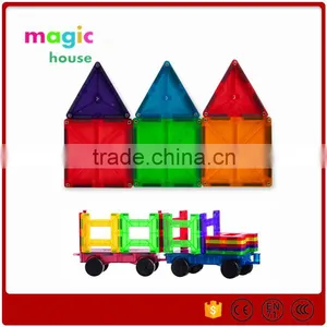 Hot Sales Children's Popular Environmental Magnetic Toy / Magnetic Tiles Deluxe Building Set 56 Piece Many Colours thumbnail-1
