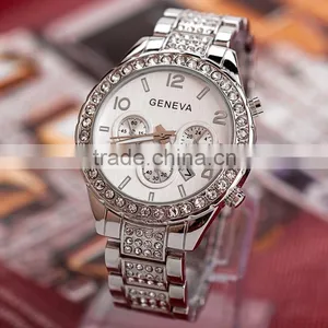 Diamond Geneva Watches Women Stainless Steel Quartz Watch Military Crystal Gold Watches Relogio Feminino Montre Femme thumbnail-4