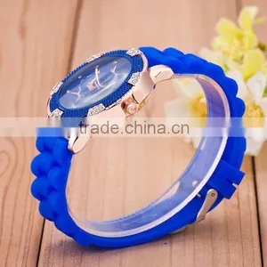 GENEVA 6 Diamond Watches Women 8 Color Silicone Strap Watch Fashion Quartz Wristwatches for Ladies Montre Femme thumbnail-5