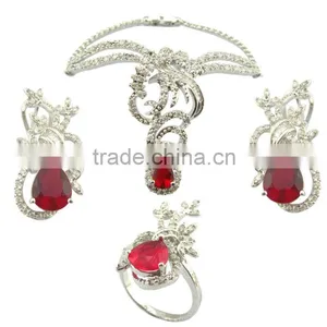 Ruby Jewelry Set Sliver Jewelry 925 Sliver Jewelry Sets Luxury Jewelry Set thumbnail-1