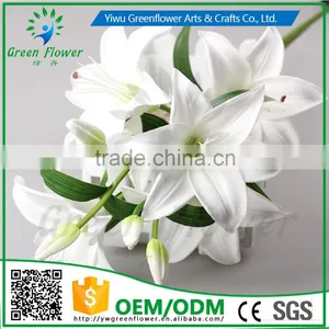2016 Wholesale 5 Heads Multicolor Artificial Flowers Lily Real Touch Bouquet Wedding Bridal Home Declarative Flowers thumbnail-4