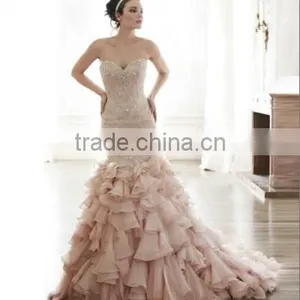 Embroidered Bridal Gowns Most Popular Design Ruffle Organza Bridal Gowns Designs thumbnail-1