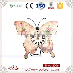 Hot Selling Beautiful Large Pink Butterfly Design Antique Clock Decor thumbnail-1