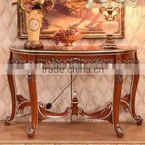 Antique Solid Wood Console Table Painting Finished Baroque Style Hallway Console Tables thumbnail-1