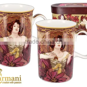 Set of 2 Classic Mugs 0,275ml in a Gift Box - Alphonse Mucha - Ruby CARMANI thumbnail-1