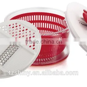 2016 Hot Selling in USA Magic Large Salad Spinner With Push Button 2 in 1 Plastic Salad Spinner With Mandoline Slicer thumbnail-1