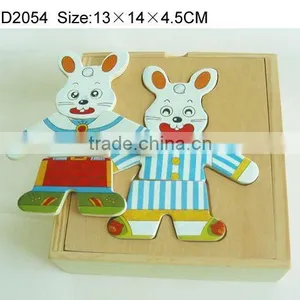 Rabbit Dress-up Educational Wooden Toy thumbnail-1