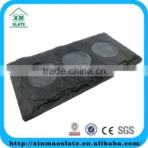 [factory Direct] 24x12cm Mushroom Edge Rectangle Slate Candle Holder Item ZT-2412RG5A thumbnail-1