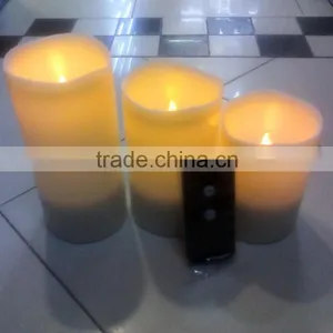 D75*H102 135 155mm 3 Pcs Remote Controlled Plastic LED Christmas Candle Sets thumbnail-2