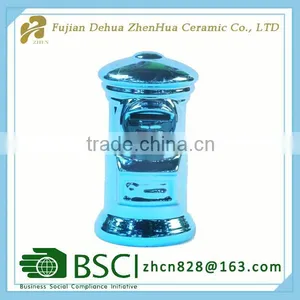Electroplating Ceramic Mailbox Shape Custom Coin Bank thumbnail-3