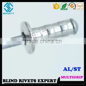 HIGH QUALITY FACTORY DOME HEAD ALU/ST MULTI-GRIP POP RIVETS thumbnail-1