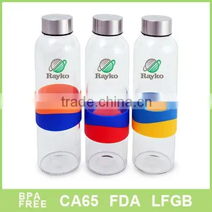 500ml Glass Water Bottle With Silicone Sleeve thumbnail-1