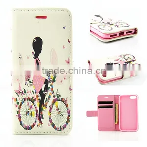 Happniess Girl Leather Case, Wallet Case Stand Cover for Iphone 7, for New Iphone Cover thumbnail-1