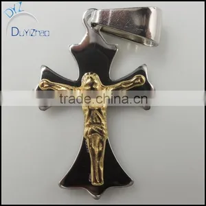 Fashion Stainless Steel Two Tone Cross Pendan thumbnail-2