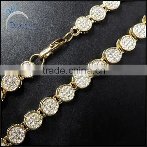 Fashion Hip Hop Flower Gold Rosary Diamond Necklace thumbnail-1