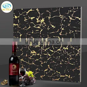 60x60 Luxury Black Gold Pulati Flower Series Flooring Double Charge Vitrified Tile thumbnail-2