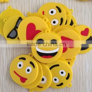 Popular Stuffed Plush Soft Toy Yellow Pvc Emoji Keychain thumbnail-1