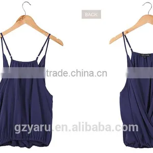 Inexpensive Plus Size Sexy Tank Top V Neck Chiffon Backless Vest for Women thumbnail-3