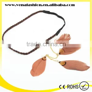 Indian Feather Elastic Hand Fashion Head Band thumbnail-4