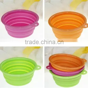 Dog Cat Pet Portable Silicone Collapsible Travel Feeding Bowl Water Dish Feeder thumbnail-1