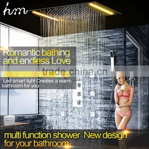 Led Shower Complete Set 3 Way in Wall Thermostatic Shower Faucet With 360*500mm Electric Shower + 6 Pcs Massage Body Jets thumbnail-6