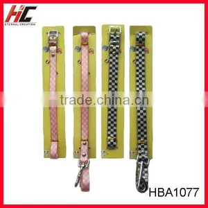 Pink and Black Plaid Pet Collars and Leashes Sets thumbnail-1