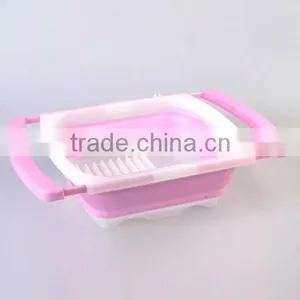 Collapsible Over the Sink Dish Drainer Rack Storage & Extendable Arms thumbnail-1