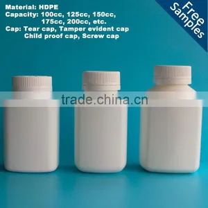 100cc, 125cc, 150cc, 175cc, 200cc, Etc. Plastic HDPE Medicine Pill Bottle, 500cc Pharmaceutical Capsule Bottle thumbnail-1