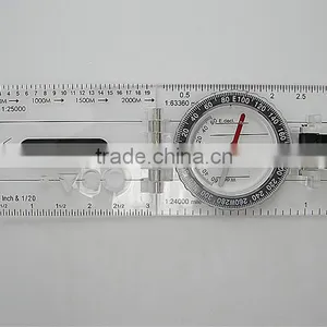 Mini Compass With Map Measuring Ruler Lanyard Emergency Survival Tool thumbnail-2