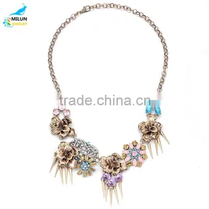 Fashion Women Gold Maxi Metal Tassel Bib Choker Necklace thumbnail-2