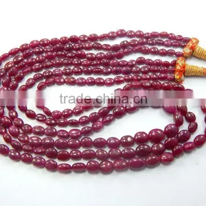 Dyed Ruby Oval Beads Loose Beads Calibrated Necklace thumbnail-2