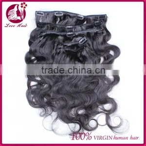 Clip In Human Hair Extensions Body Wave Filipino Virgin Human Hair Body Wave Clip In 7pcs/lot 100g Natural Color thumbnail-2