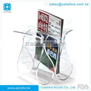 Home Design Acrylic Decoration Waving Magazine Newspaper Holder thumbnail-1