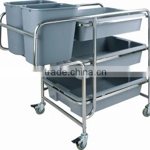 Hotel and Restaurant Stainless Steel Collecting Trolley Dish Collecting Cart thumbnail-1