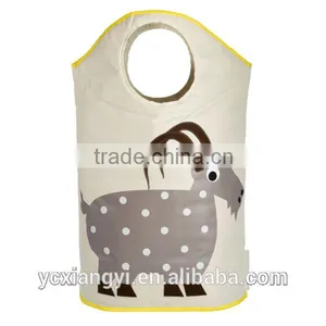 Foldable Girl Style Cartoon Canvas Storage Basket Hamper for Dirty Clothes thumbnail-5