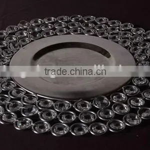 Crystal Glass Bead Wedding Charger Plate, Charger Tray, Beaded Charger Plate, Glass Bead Charger Plate thumbnail-1