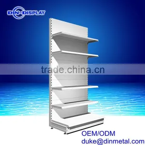 OEM Custom Black Slatwall Gondola Shelf , Cheap Metal Gondola Shelf , Grocery Store Shelf thumbnail-2