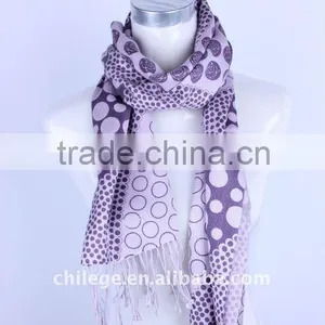 High Quality Fashion Winter Ladies Printed Wool/cashmere/silk Blended Scarf Poncho Stole With Tassel Winter Accessories thumbnail-1