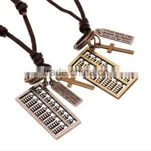 Hot Sale Simple Design Leather Necklace thumbnail-1
