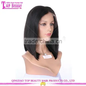 150 Density Wholesale Price Large Stock Short Hair 12 Inches Middle Part Human Hair Short Bob Lace Front Wig thumbnail-2