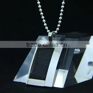 100% Authentic Material Black Tag Pendant Necklace For Man thumbnail-5